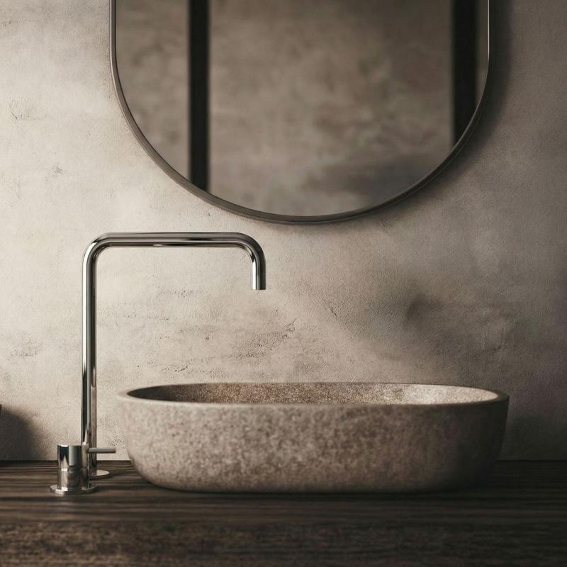 Waterevolution Flow 2-Loch-Waschtischarmatur mit hohem Auslauf 222, Chrom T122H01