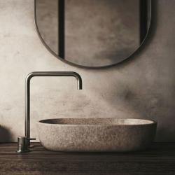 Waterevolution Flow 2-Loch Waschtischarmatur mit hohem Auslauf 222, PVD Gun Metal T122HGME