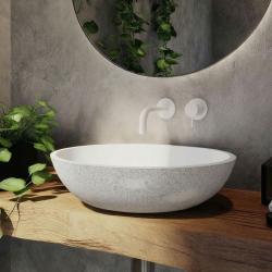 Waterevolution Flow Unterputz-Waschtischarmatur mit weißem Auslauf 10cm T116BBR-10