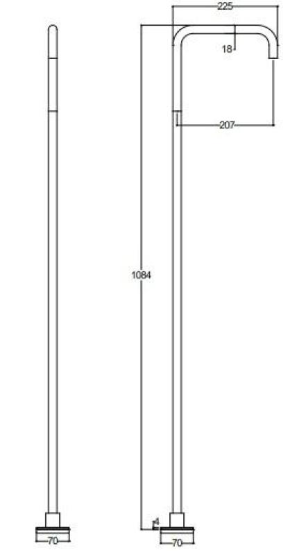 Waterevolution Flow Freistehende Waschtischarmatur Auslauf PVD Gun Metal T1.676.GM.E