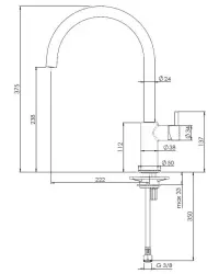 Reginox Levisa Küchenarmatur PVD Gun Metal, mit schwenkbarem Auslauf R35283 1208954307