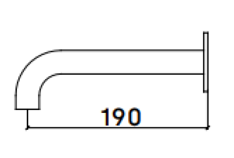 Waterevolution Flow Wannenauslauf gebürstetes Messing T167119LE Länge Auslauf 19cm