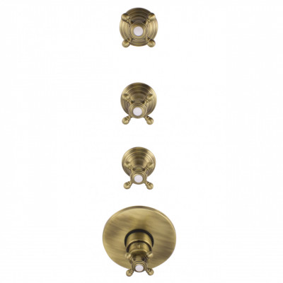 PB Classic Nostalgie Unterputz-Duschthermostat mit 3 Absperrventilen Bronze