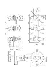 PB Classic Nostalgie Unterputz-Duschtthermostat mit 3 Absperrventilen Edelstahl-Optik