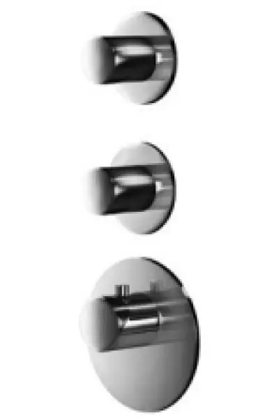 SB AESTHETICS Round Unterputz-Thermostatbatterie mit 3 Ausgängen, Umsteller und Absperrventil Chrom 1208954953