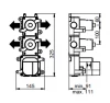 SB AESTHETICS Round Inbouw thermostaatkraan met 3 uitgangen met omsteller en stopkraan chroom 1208954953 (kloon)