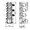 SB AESTHETICS Round Inbouw thermostaatkraan met 4 uitgangen/ 2x stop-omstelkraan chroom 1208954960 (kloon)