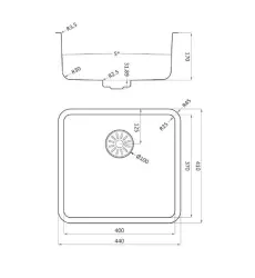 Lorreine Pro Edelstahlspüle 40cm flächenbündig, Unterbau und Oberflächeneinbau (Aufliegend) 1208954978