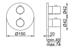 SB Universale Round Unterputz-Thermostatventil mit 2 Ausgängen Edelstahl 1208955163