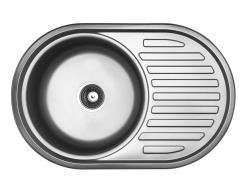 Ausmann Basic Rundspüle mit Abtropffläche Edelstahl 77x50 cm inkl. Siphon 1208955523