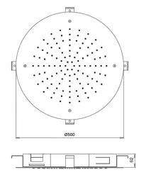 SB Round TemptationEinbau- Regendusche 50 cm PVD Kupfer 1208955808