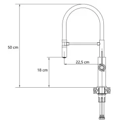 Quadri Retford Küchenarmatur Gold mit flexiblem Auslauf in Schwarz 1208956092