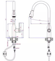 Quadri Stamford Küchenmischer Kupfer mit abnehmbarem Auslauf und Strahleinstellung 1208956094