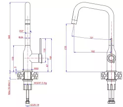 Quadri Stamford Küchenarmatur Edelstahl mit schwenkbarem Auslauf 1208956097