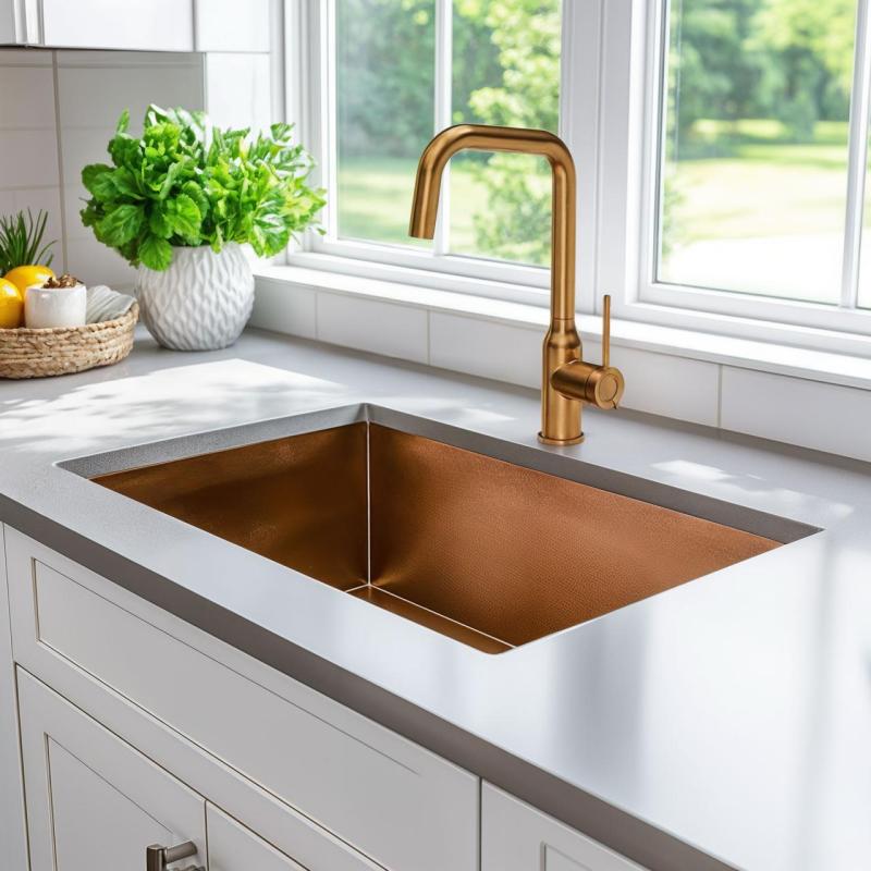 Quadri Stamford Küchenarmatur PVD-Kupfer mit schwenkbarem Auslauf 1208956099