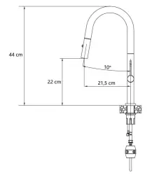 Quadri Brighton Küchenarmatur Gun Metal mit ausziehbarem Auslauf mit Brause 1208956105