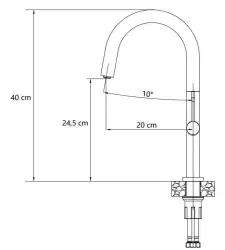 Quadri Brighton Küchenarmatur Schwarz matt mit schwenkbarem Auslauf 1208956107