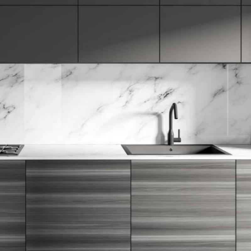 Weißes Spülbecken 40x40cm Unterbau und Oberflächen-Einbau mit Edelstahlstecker 1208956392