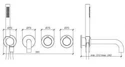 SB 316 AESTHETICS Round Unterputz-Wannen-Thermostatbatterie, Edelstahl 316 1208956820