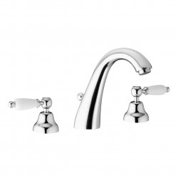 PB classic Wasserhahn 3-Loch-Waschtischarmatur, weiße Hebel, Bronze 1208956910