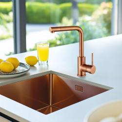 Ausmann Turt Kupfer-Spülbecken PVD NANO Copper 40x40, Unterbau flächenbündig und Oberflächen-Einbau 1208956945