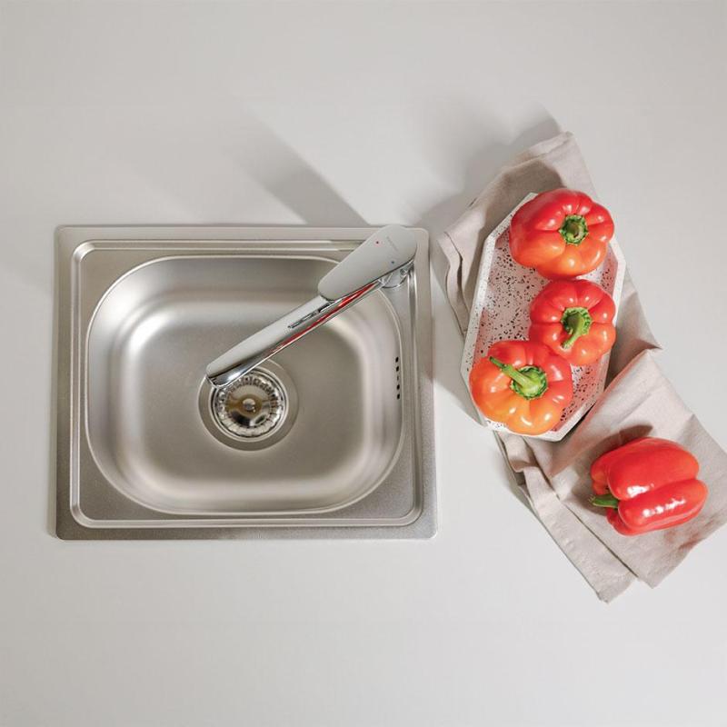 Ausmann Basic kleines Edelstahl-Spülbecken 33x38 cm, inkl. Siphon, Oberflächen-Einbau 1208956972