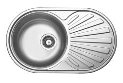 Ausmann Basic Edelstahl-Spüle mit Abtropffläche reversibel 74x44,5 cm, inklusive Siphon, Oberflächen-Einbau 1208956974