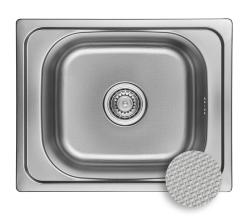 Ausmann Basic Leinenmuster Edelstahl-Spüle 50x40 cm inkl. Siphon,Oberflächen-Einbau 1208956977
