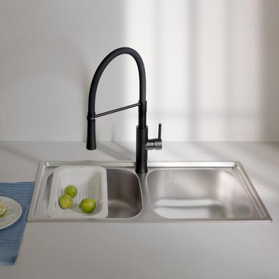 Ausmann Basic Doppel-Edelstahl-Spüle 78x43 cm inkl. Siphon, Oberflächen-Einbau 1208956995