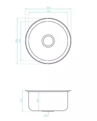 Ausmann Basic Rundspüle Edelstahl, Oberflächen-Einbau 43cm, inkl. Siphon 1208956999