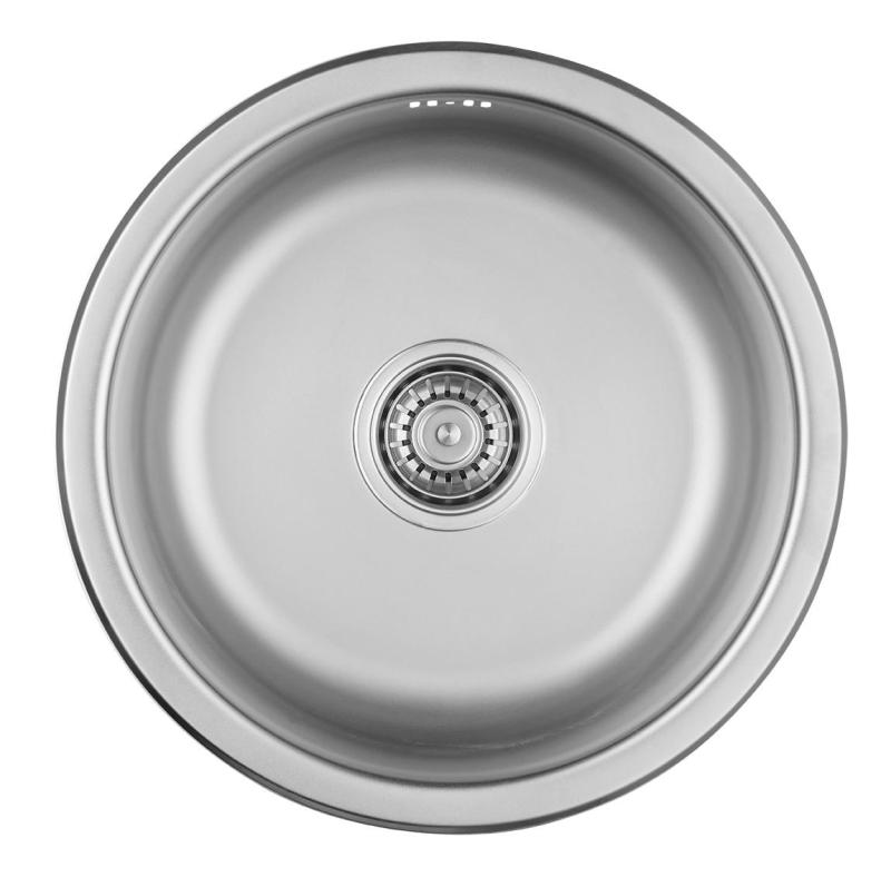 Ausmann Basic Rundspüle Edelstahl, Oberflächen-Einbau 43cm, inkl. Siphon 1208956999