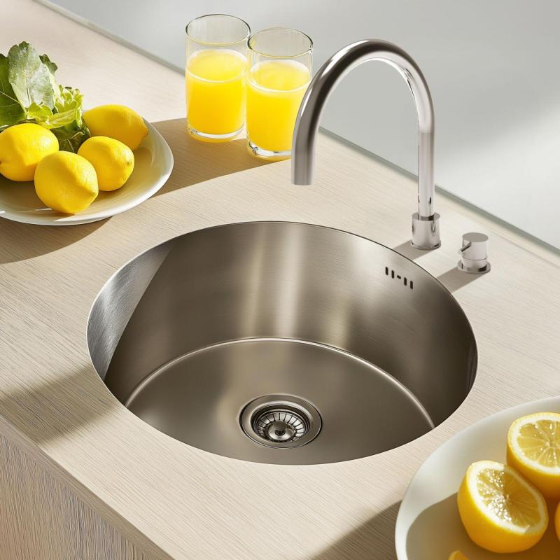 Ausmann Basic Rundspüle Edelstahl, Oberflächen-Einbau 43cm, inkl. Siphon 1208956999