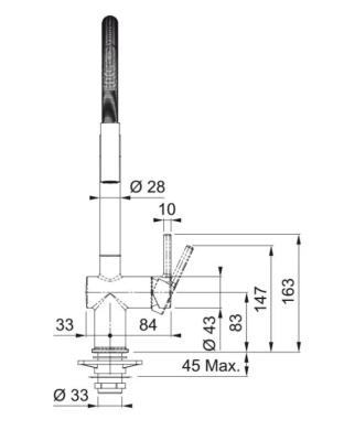 Franke Active Semi Pro schwarz Küchenarmatur mit Säule und Feder und Brausefunktion 115.0653.409