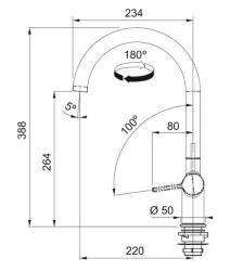 Franke Active J Küchenarmatur mit schwenkbarem Auslauf, Schwarz matt 115.0653.398