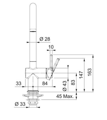 Franke Active J Küchenarmatur mit schwenkbarem Auslauf, Schwarz matt 115.0653.398
