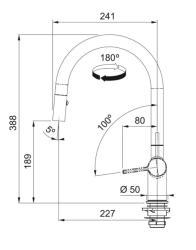 Franke Active J Küchenarmatur mit Auszugsbrause, Schwarz matt 115.0653.404