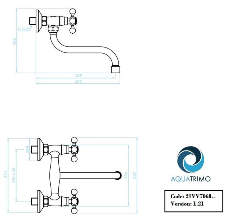 AquaTrimo Vivaldi klassische Wand-Küchenarmatur, Chrom 21VV7068CM