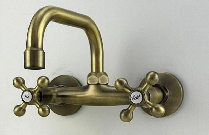 AquaTrimo Vivaldi klassische Wand-Küchenarmatur mit Auslauf, Bronze 21VV7066BN