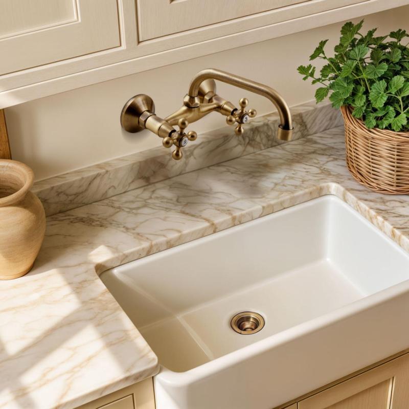 AquaTrimo Vivaldi klassische Wand-Küchenarmatur mit Auslauf, Bronze 21VV7066BN