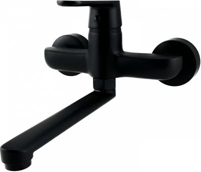 AquaTrimo Chopin Wandarmatur mit Auslauf unten, Schwarz matt 21CP7075SW