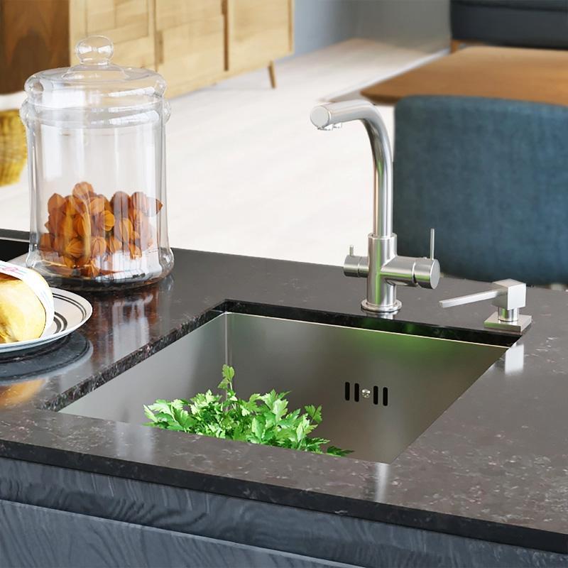 Ausmann Oder Edelstahlspüle 34x40cm flächenbündig, Unterbau und aufliegend, extra tief 22cm 1208957111
