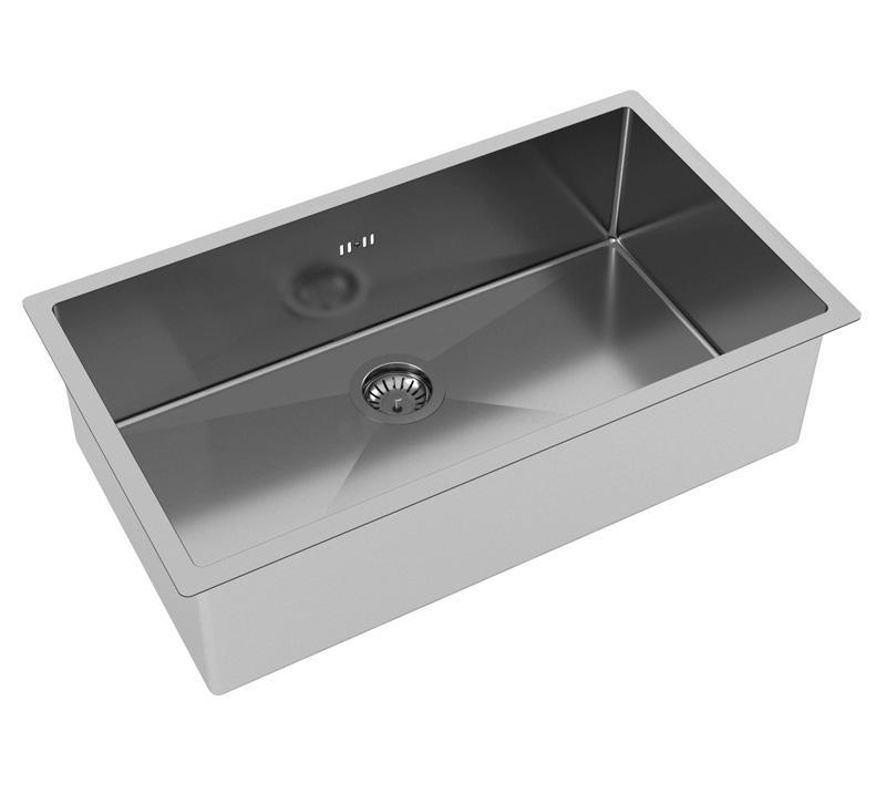 Ausmann Oder große Edelstahlspüle 74x40cm, flächenbündig, Unterbau und Oberflächen-Einbau, extra tief 22cm 1208957114