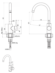 Ausmann Petra Küchenarmatur mit schwenkbarem Auslauf Chrom, Ganzmetall 1208957156