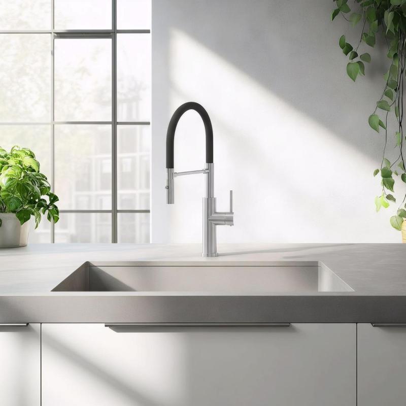 Quadri Chester Küchenmischer mit flexiblem Auslauf und Brause mit 2 Strahlarten, Edelstahl 1208957226