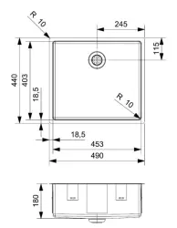 Reginox New York Edelstahlspüle 45x40 cm Spüle Unterbau, flächenbündiger und Oberflächen-Einbau R35528