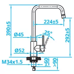 CARESSI Einhebel-Küchenmischer PVD-Kupfer CA106CO ECO