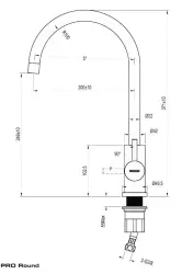 Lorreine Pro Round Küchenarmatur mit rundem und schwenkbarem Auslauf, Schwarz matt 1208957315