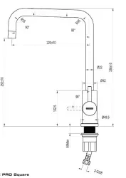 Lorreine Pro Square Küchenarmatur komplett aus Edelstahl mit schwenkbarem Auslauf 1208957317