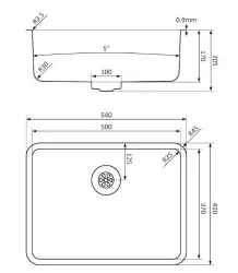 Lorreine Pro Edelstahlspüle 50cm, Unterbau, flächenbündig und Oberflächen-Einbau  1208957321