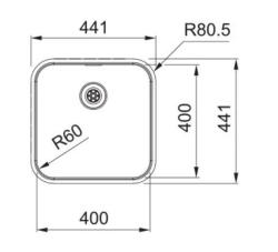 Franke Smart SRX 210.40 T Edelstahlspüle 40x40 flächenbündig 127.0688.776